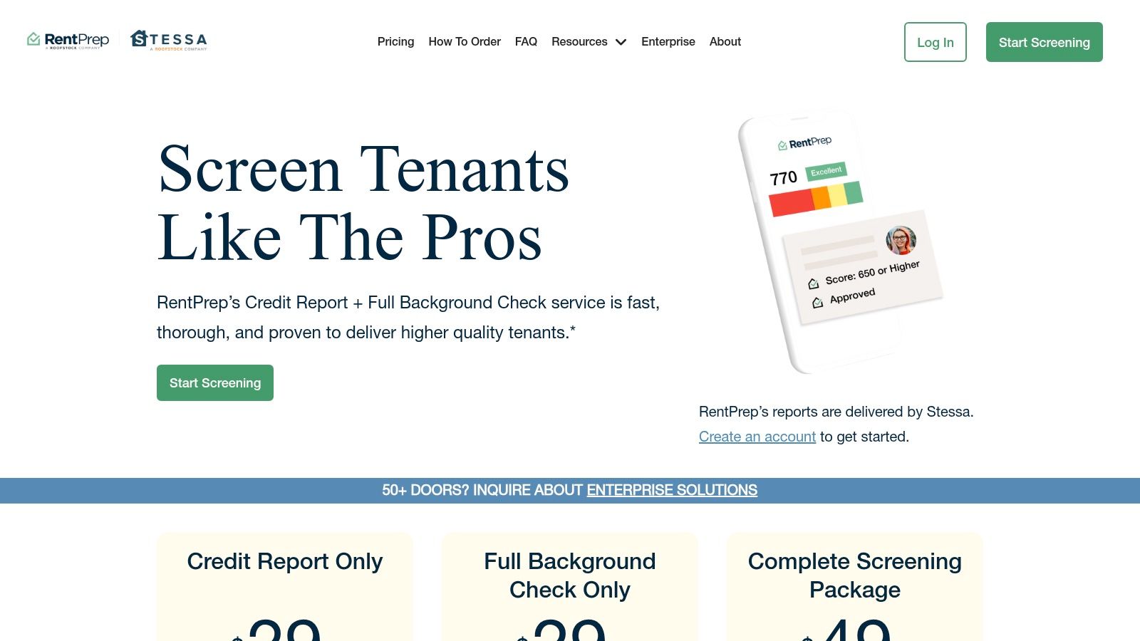 A person reviewing a tenant application on a laptop, illustrating the screening process with RentPrep