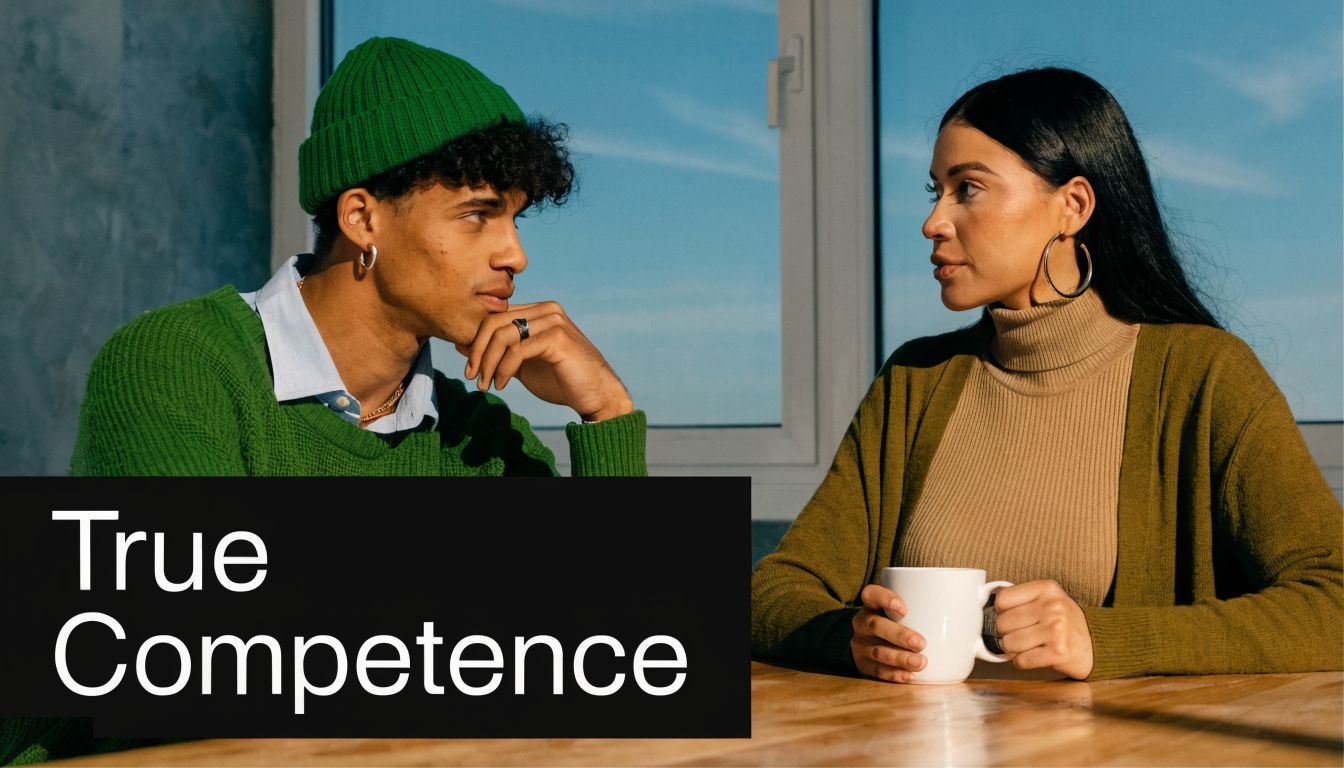 A man and a woman sitting at a table together while having a focused business conversation.