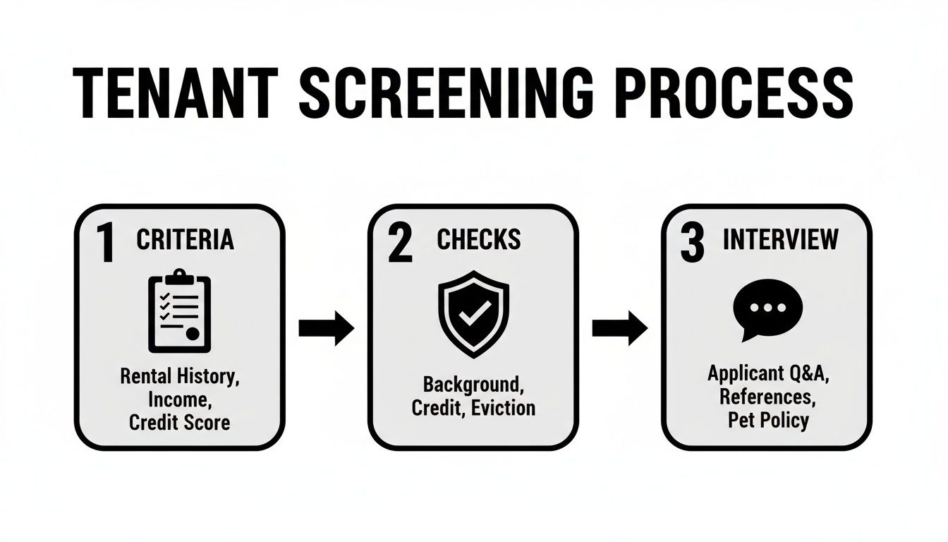Infographic about how to screen tenants